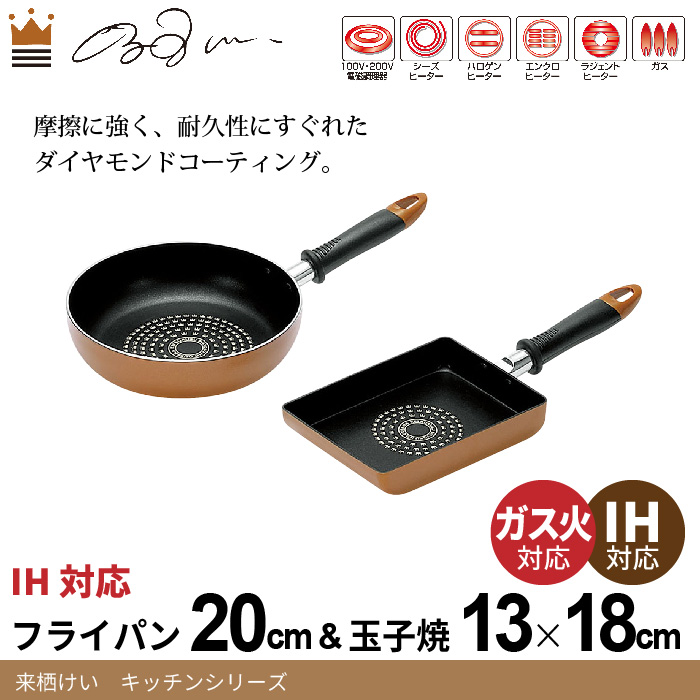 美食の王様 来栖けい キッチンシリーズ摩擦に強く、耐久性にすぐれたダイヤモンドコーティング。ダイヤモンドコーティングとは、人体に無害な人工ダイヤモンドを最新技術でナノレベルに粉砕し、フッ素樹脂に配合し