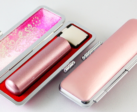 メタリックピンクカラー本水牛【12.0mm】 パステルケース付（ピンク ）大特価 セール価格【送料無料】 実印/銀行印/認印
