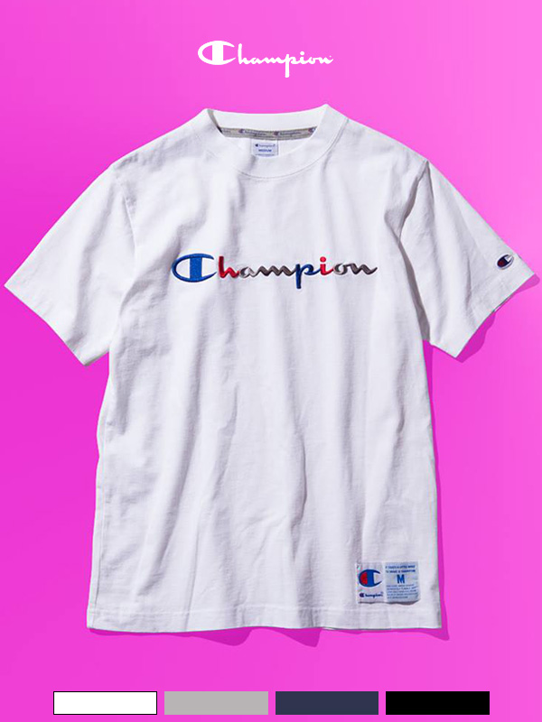 Champion Action Style LOGO T-Shirtチャンピオン アクションスタイル ロゴ Tシャツチャンピオンのアクションスタイルからロゴ刺繍のTシャツです。ガーメントウォッシュと呼
