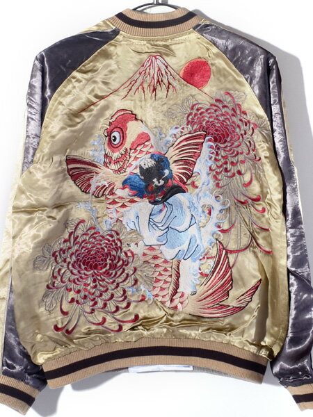 HANATABI GAKUDAN Carp & Oniwakamaru Embroidered Reversible Souvenir Jacket花旅楽団 鯉 ＆ 鬼若丸 刺繍 リバーシブル