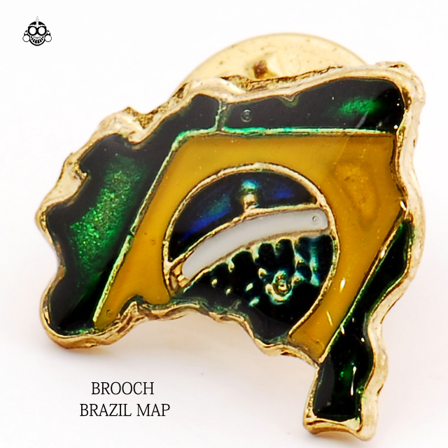 ブラジル BRASIL 地図 国旗 ピンバッチ リオデジャネイロ RIO