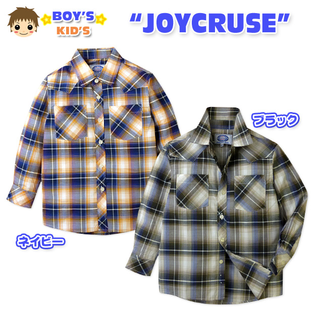 ●特 長・JOY CRUSE・チェック柄・胸ポケット・ポケット2P・長袖シャツ・男の子・子供用 ●素 材・綿60% ポリエステル40% ●サイズ/着丈/身幅/肩幅/袖丈/【110cm】 /49/35/