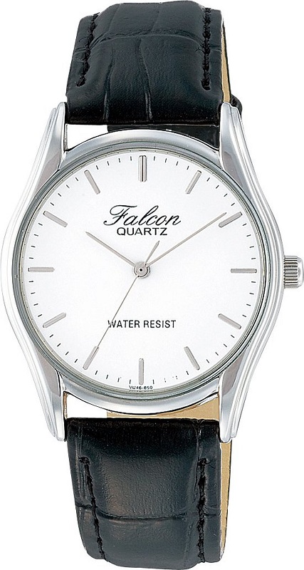 シチズン/CITIZEN Q & Q 腕時計 Falcon (フォルコン) アナログ表示 黒ベルト 白文字盤 VU46-850 メンズ[定形外郵便、送料無料、代引不可]