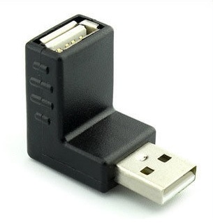 USB方向変換アダプター 《上向き》 L字型 オス メス 90度 直角 延長ケーブル コネクター[定形外郵便、送料無料、代引不可]