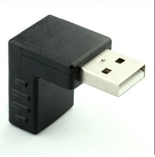USB方向変換アダプター 《下向き》 L字型 オス メス 90度 直角 延長ケーブル コネクター[定形外郵便、送料無料、代引不可]