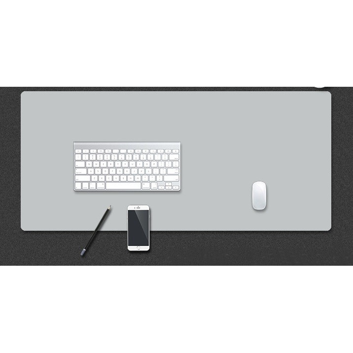 レザー調 デスクマット 《ライトグレー》 《90×45cm》 大型 デスク マット マウスパッド[送料無料(一部地域を除く)]