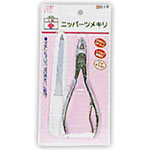 【発売元・製造元】 白十字（株） 【商品詳細】 ●ツメヤスリとセットにしました。硬化した厚いツメや、足の巻きツメに最適です。 ●抗菌