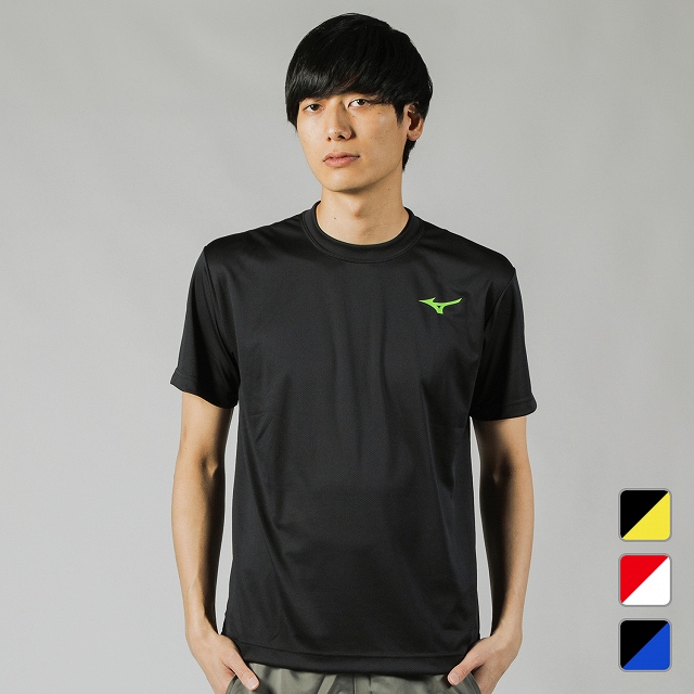 ミズノ ◇カラーバリエーション豊富なベーシックなロゴTシャツ ◇ドライサイエンスPLUS：汗を素早く吸収、拡散し、ウエア内を快適な状態に保ちます。■アルペンカラー(メーカーカラー)： ネイビー×イエロ