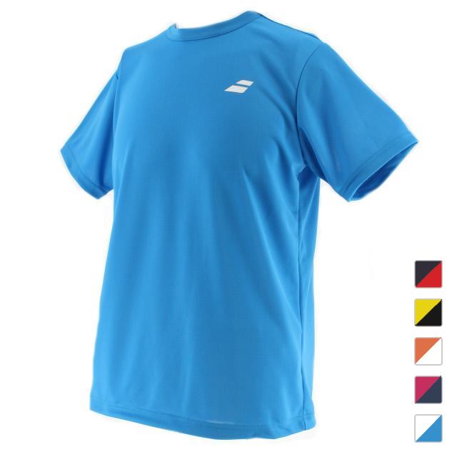 バボラ ◇吸水、速乾、UV機能素材を使ったシンプルなTシャツ ■アルペンカラー(メーカーカラー): ブルー×ホワイト(81112) ネイビー×ピンク(81182) ホワイト×オレンジ(80635) ブ