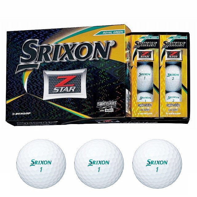 ダンロップ スリクソン ゼットスター ロイヤルグリーン (SNZS6GRN12 Z0000) 2019 SRIXON Z-STAR ゴルフボール 1ダース 公認球