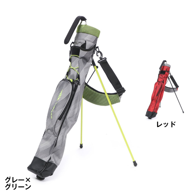 ティゴラ ◇ラウンド時クラブの持ち運び楽々 ◇スタンド付きマイキャディー ■カラー： グレー×グリーン グレー×レッド ブラック レッド ■素材：合成繊維(ポリエステル) ■柄：ボーダー ■スタンド：