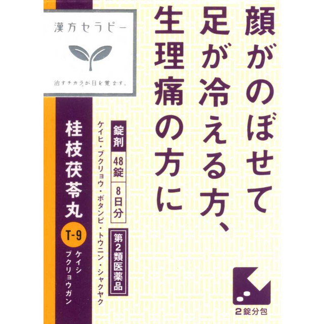 ●「桂枝茯苓丸」は、漢方の古典といわれる中国の医書「金匱要略(キンキヨウリャク)」の婦人妊娠病編に収載されている薬方です。●のぼせや手足の冷えを伴う月経の痛み、しみ、肩こり、打ち身などに効果があります