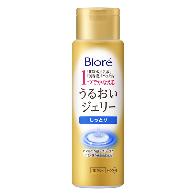 洗顔後これだけでスキンケア完了！「化粧水」「乳液」「美容液」「パック」1本4役のうるおいケア。パックまですませたもちもち肌が続く。うるおい浸透＊1 & パック処方。なじませて、感触がするんっと