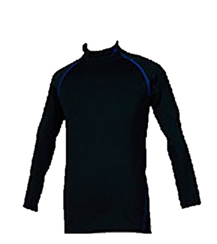 Champion(チャンピオン) 長袖Tシャツ ロゴPT モックネック Lサイズ C34H108 (105)ブラック/ブルー