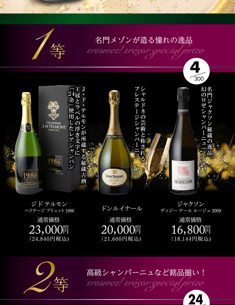 高級シャンパンを探せ!シャンパンくじ第13弾